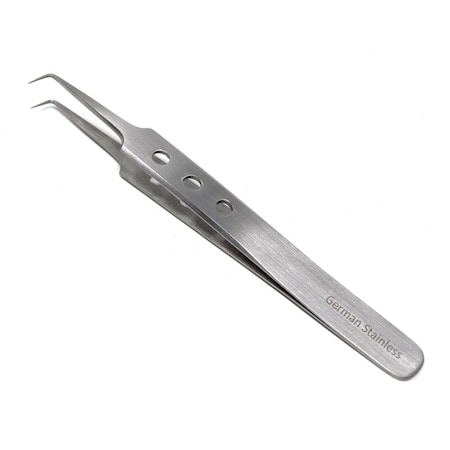 A2Z Scilab Volume Eyelash Right Angled Fine Point Tweezers Fenestrated Grip A2Z-ZR314